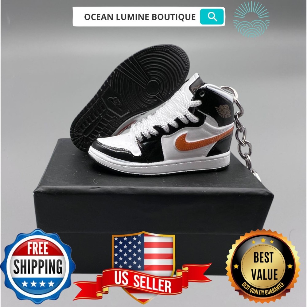 Air Jordan 3D Mini Sneaker Keychain, Basketball Sneaker Collectible, Box Options