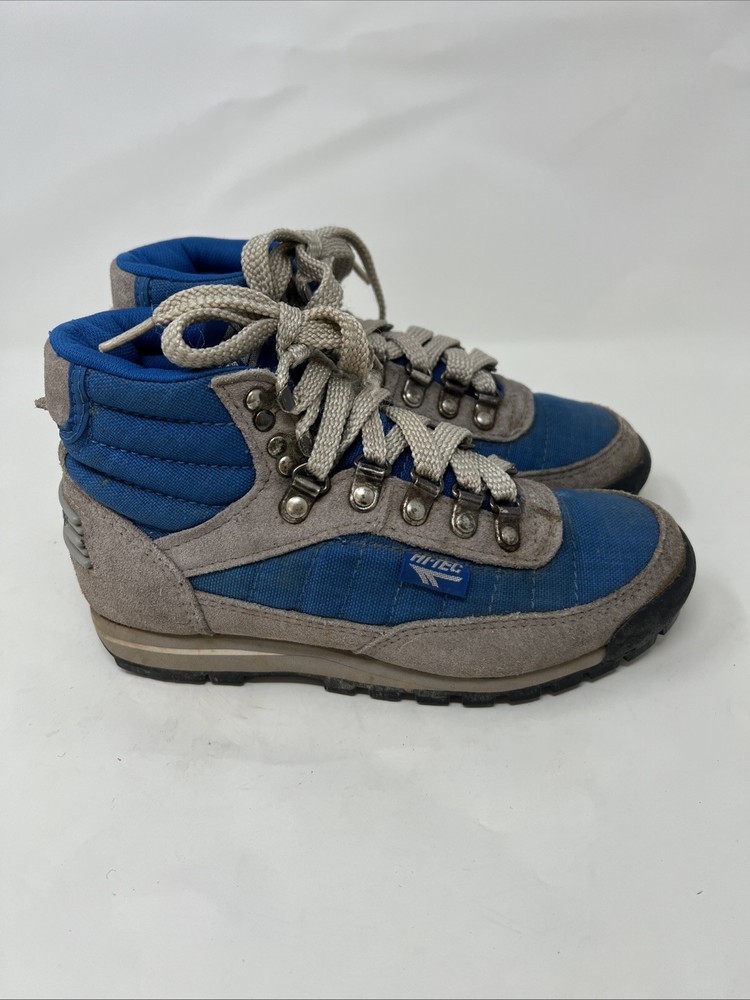 Vintage 1980s Hi-Tec Lady Nouveau Blue & Gray Hiking Boots Women's Size 5
