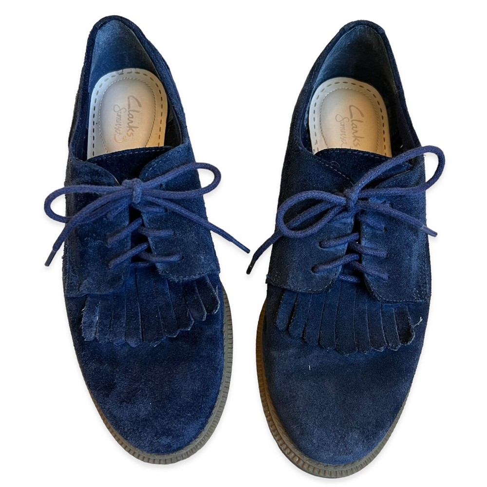 Clarks Somerset Blue Suede Casual Shoes for Men
