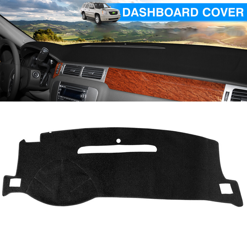 Black Dashboard Dash Mat Sun Cover Pad for Chevy Silverado GMC 2007-2013 Models