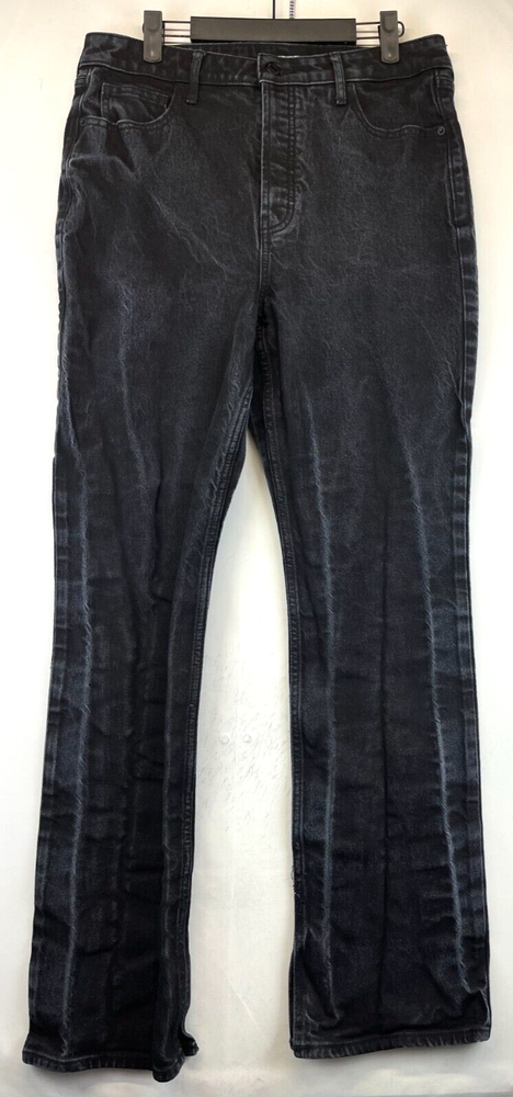 Old Navy Womens Size 12 Black Button Fly Kicker Boot Cut Jeans 2408