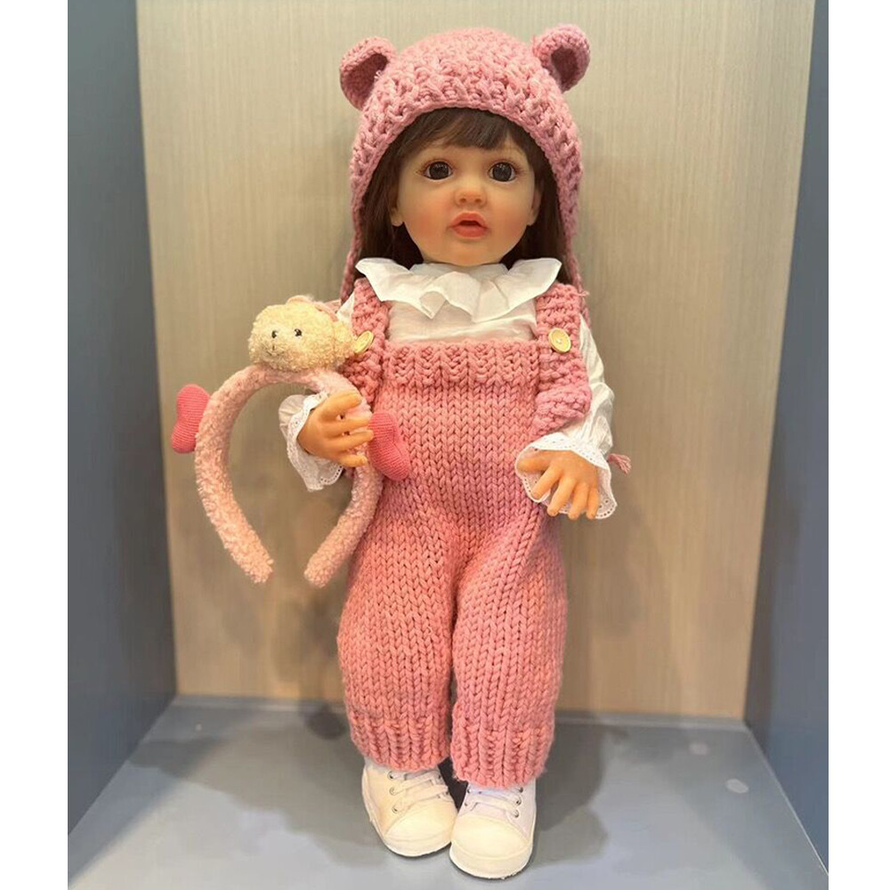22 Inch Lifelike Soft Vinyl Reborn Baby Doll Full Body Girl Toddler Gift-image