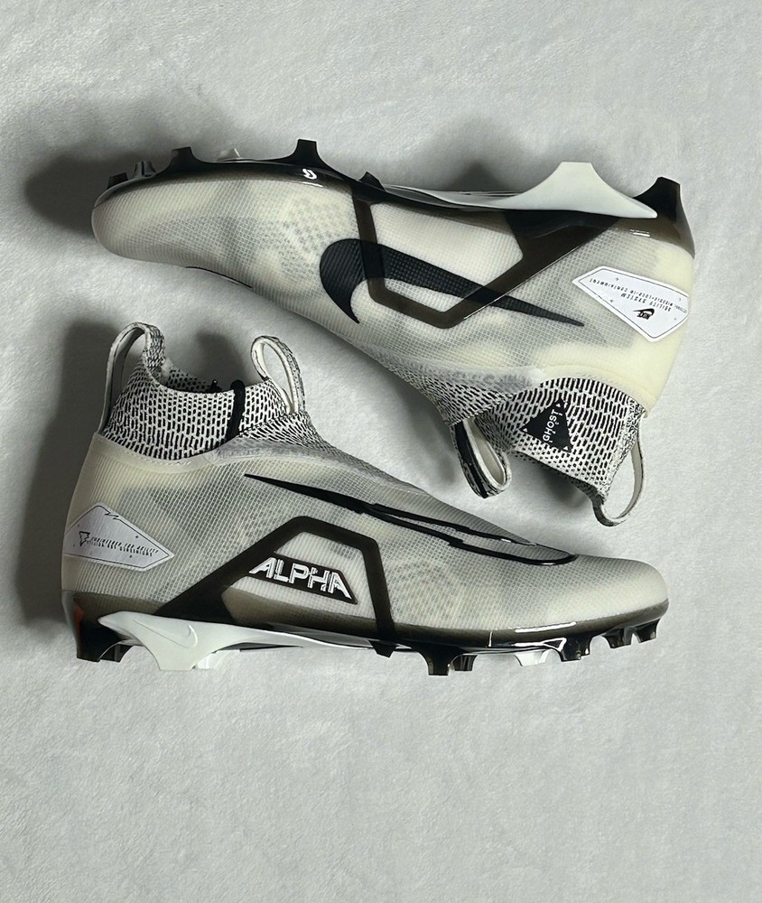 Nike Alpha Menace Elite 3 Football Cleats White Black CT6648-100 Men's Size 13