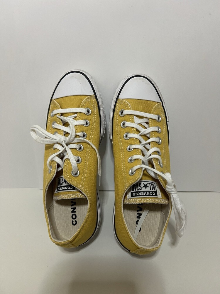 Converse Chuck Taylor All Star Low Lemon Chrome Yellow Canvas Sneakers Women 8