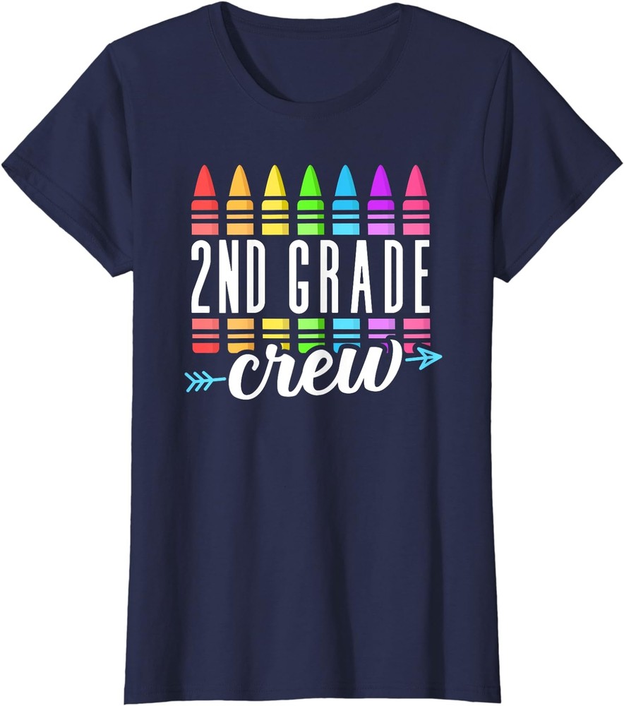 2nd Grade Squad Teacher Team Second Grade Rocks Gift Ladies' Crewneck T-Shirt