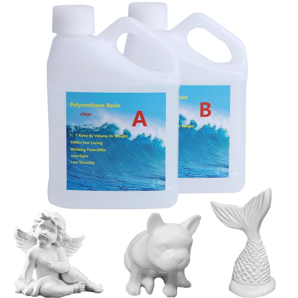 Polyurethane Casting Resin 32oz 2-Part Resin and Hardener Kit Set DIY for Art...