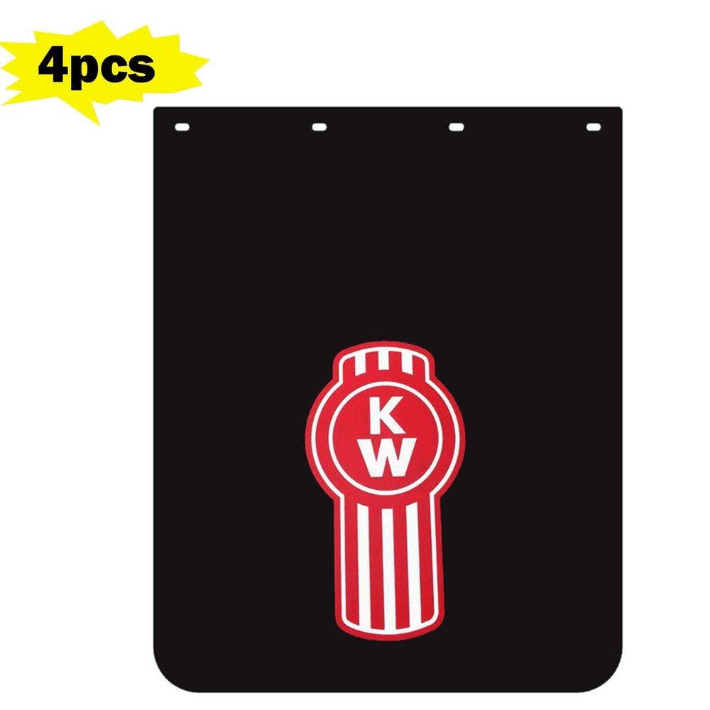 24x30 Heavy Duty Semi Truck Mud Flaps Black 4-Piece Set for Trailers