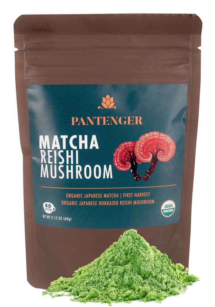Organic Matcha Green Tea Powder with Reishi Mushroom 2.12oz (60g) USDA Certified
