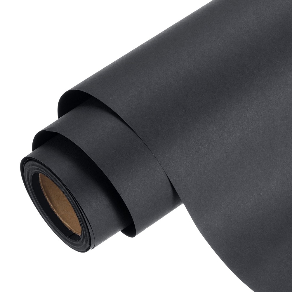 Kraft Wrapping Paper Roll - 10 x 197 Inch / Black / 1 Roll