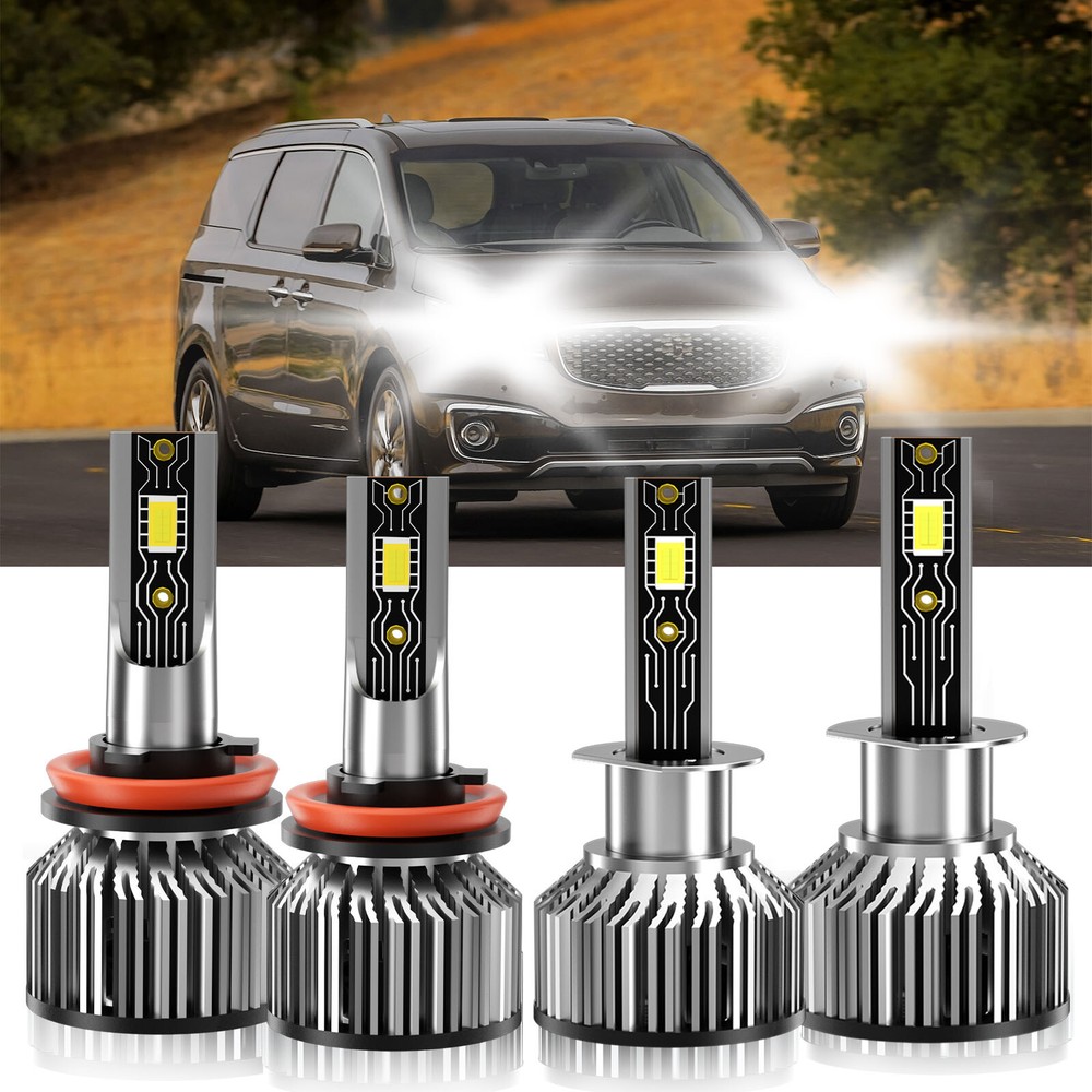 For Kia Sedona 2007-2014 LED Headlight Bulb High Low Beam Combo Kit H1+H11 6500K
