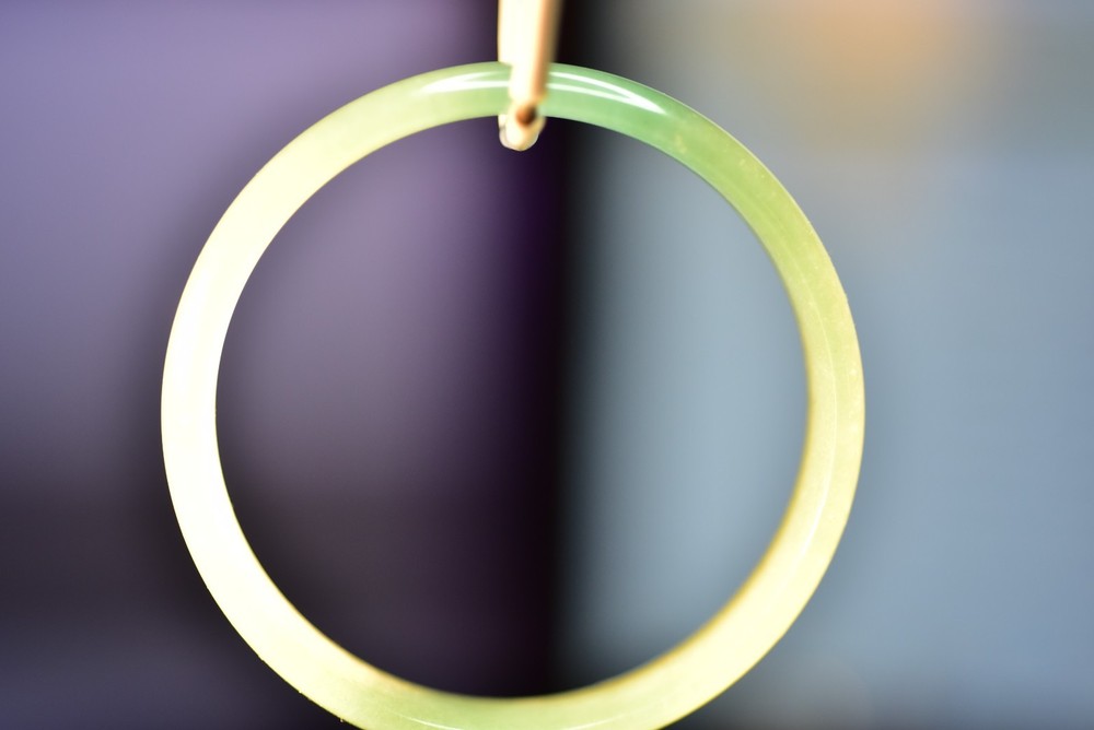 JADEITE Jade translucent Icey Bluish Green Small Size Bangle