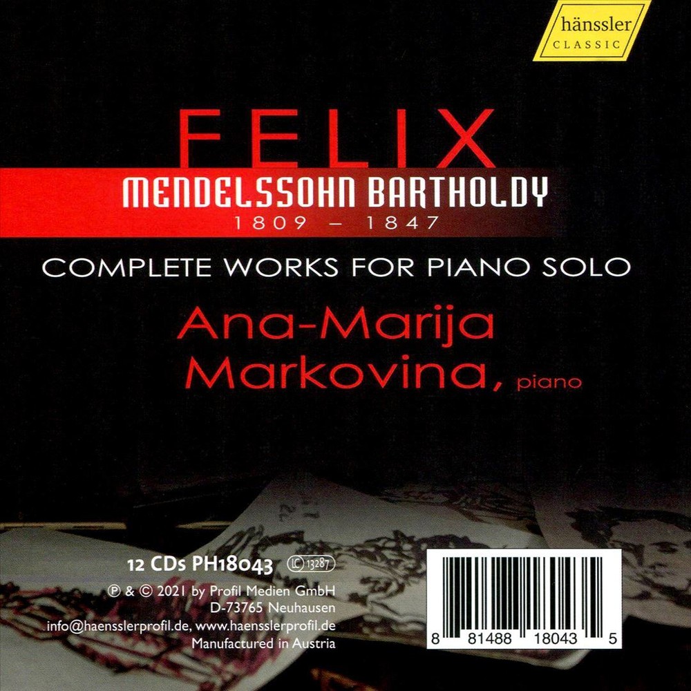 Ana-Marija Markovina plays Felix Mendelssohn's complete piano solo works