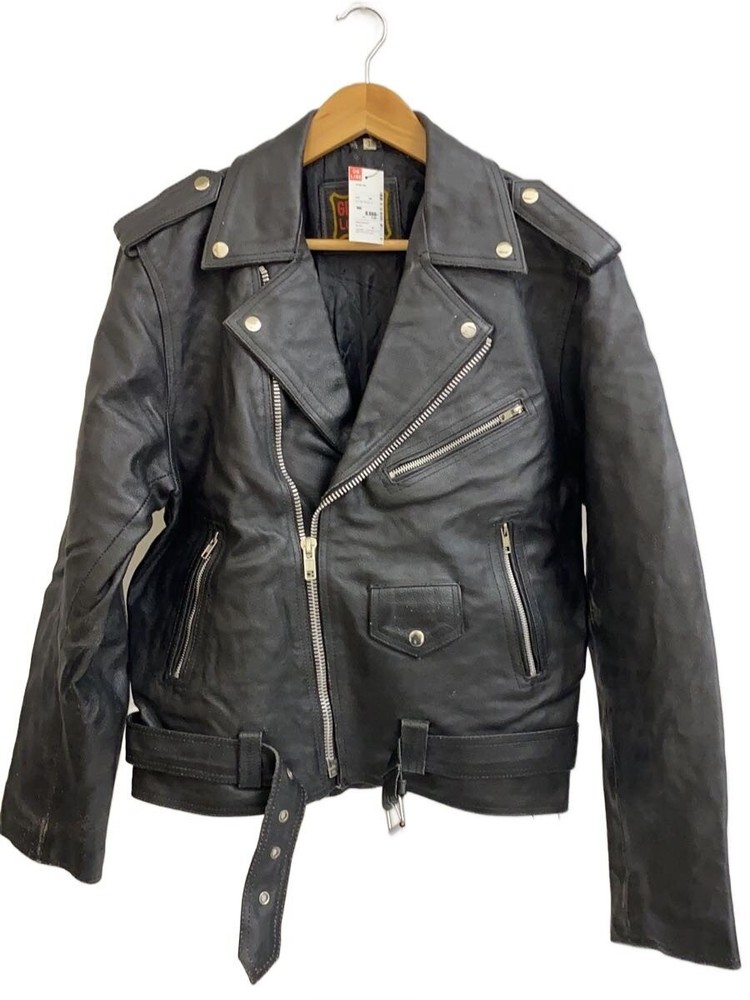 Genuine Leather/Double Riders Jacket/38/Leather/Blk 5599