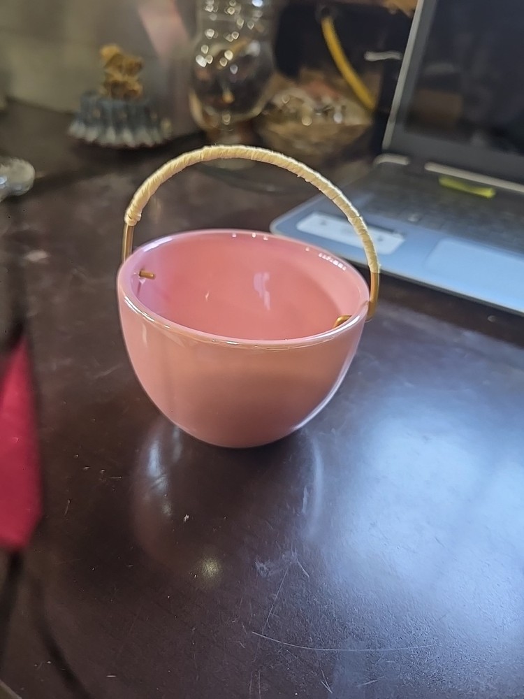 Pink mini glass bowl for decor or serving
