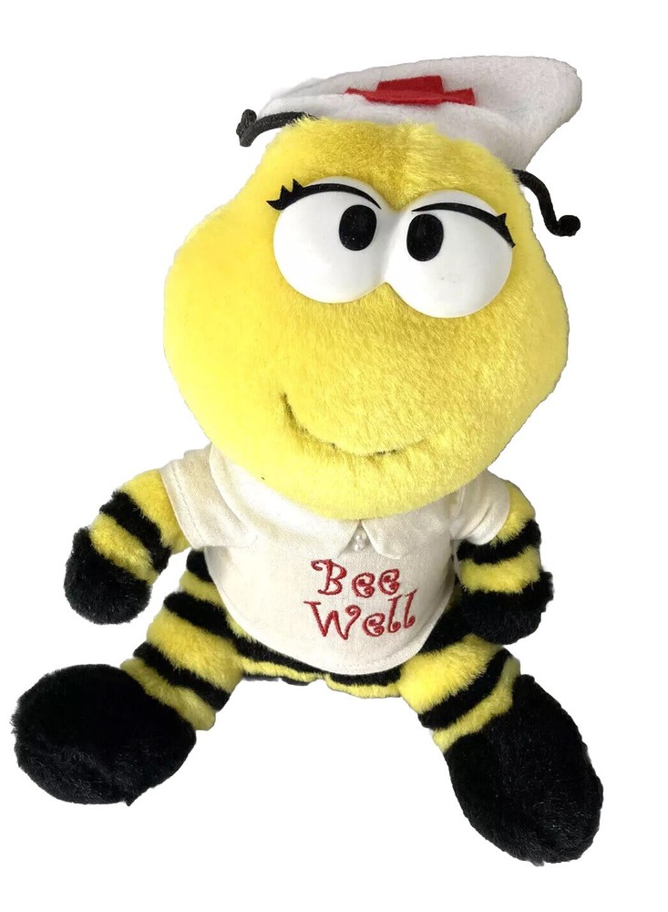 Teleflora Bumble Bee Nurse 8-Inch Plush Stuffed Animal with Bee Well Charm