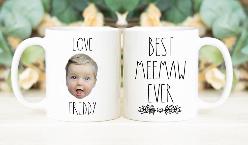 Best Meemaw Ever Mug Custom Face Mug Personalized With Photo Of Baby