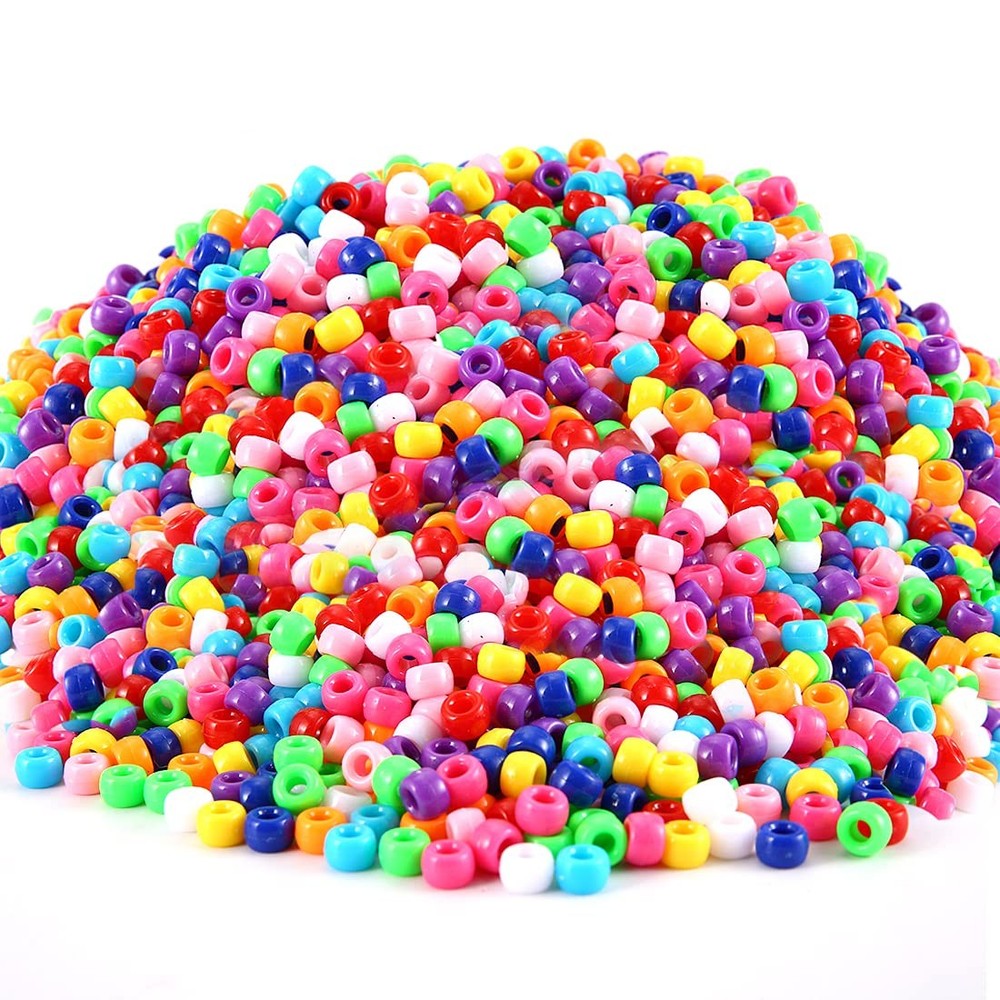 3000+ pcs Pony Beads, Multi-Colored Bracelet Beads for Large Pack, Classic