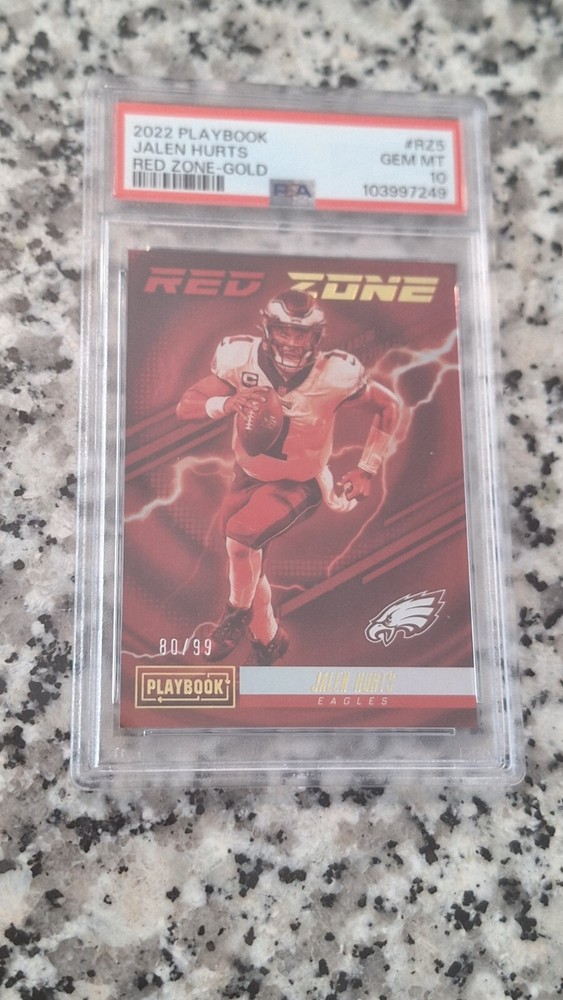 Jalen Hurts 2022 Playbook Red Zone GOLD PSA 10 Gem Mint POP 1 Eagles Rookie Card