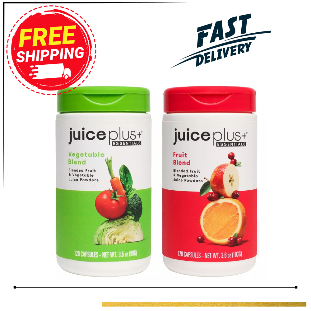 Juice Plus+ USA Fruit & Vegetable Juice Powder Capsules –120 ea / 240 Caps Total