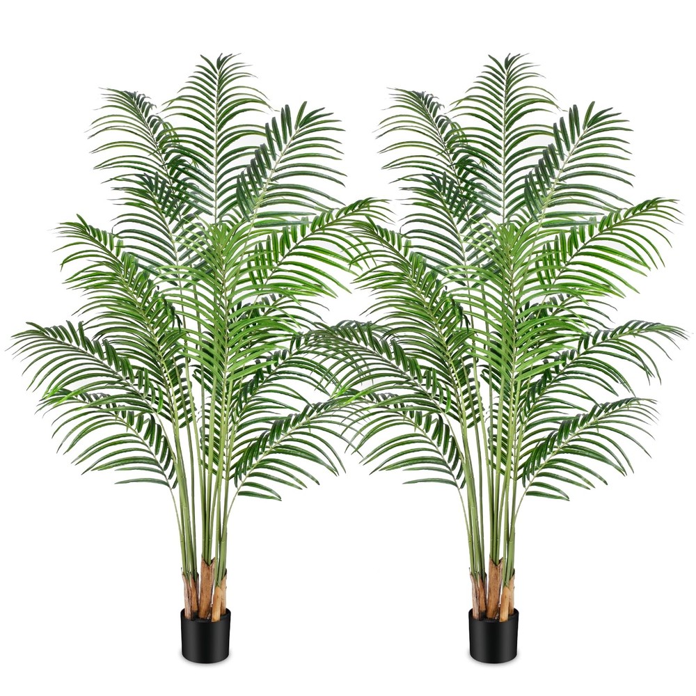 6ft Artificial Palm Tree Indoor Decor with 18 Trunks Fake Plant