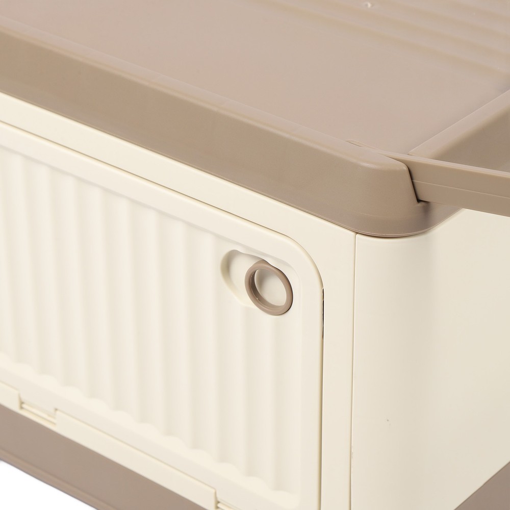 Large Coffee-Colored Trolley Storage Box with Pulley System  