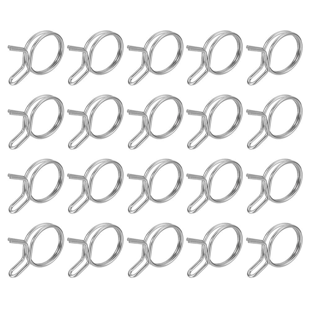 20Pcs 0.55-0.63 Inch Double Wire Spring Hose Clamp, Adjustable Spring Clips