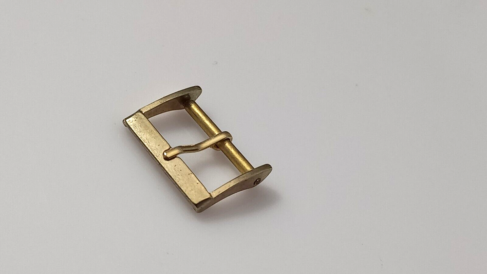 NOS 1950-60'S 16MM YELLOW GOLD PLATED BUCKLE - FITS ALL VINTAGE WATCHES