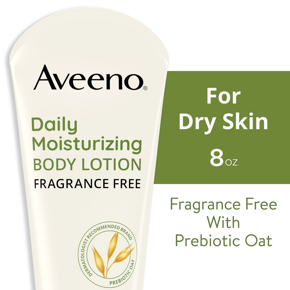 Aveeno Unscented Daily Moisturizing Lotion with Oat for Dry Skin, 8oz 3-Pack