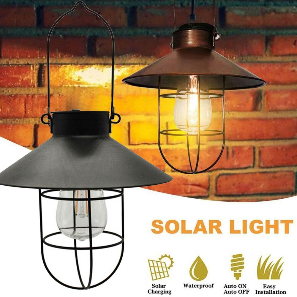 Solar Lantern Hanging Lights LED Waterproof Yard Outdoor Patio Garden Yard Lamp