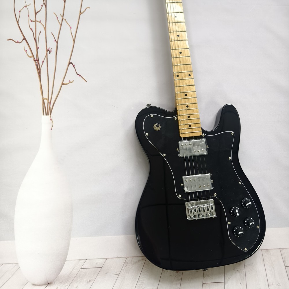 US warehouse Black TL solid-body electric guitar H-H pickups maple neck