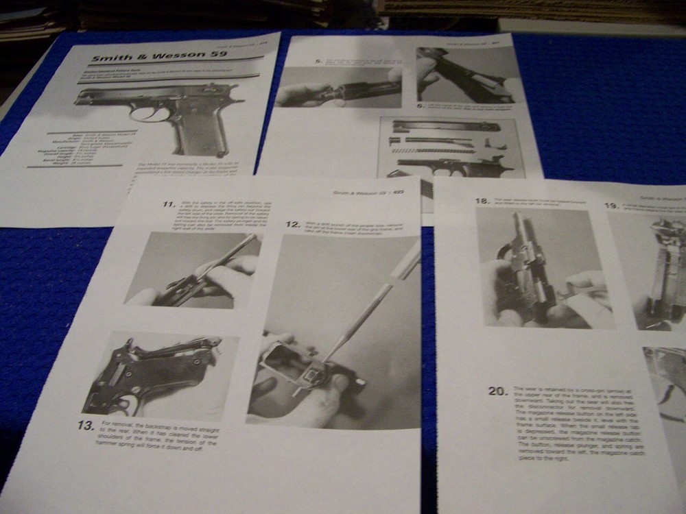 SMITH & WESSON 59 (9MM) PISTOL.. FIELD STRIP & REASSEMBLY TIPS (464LL)