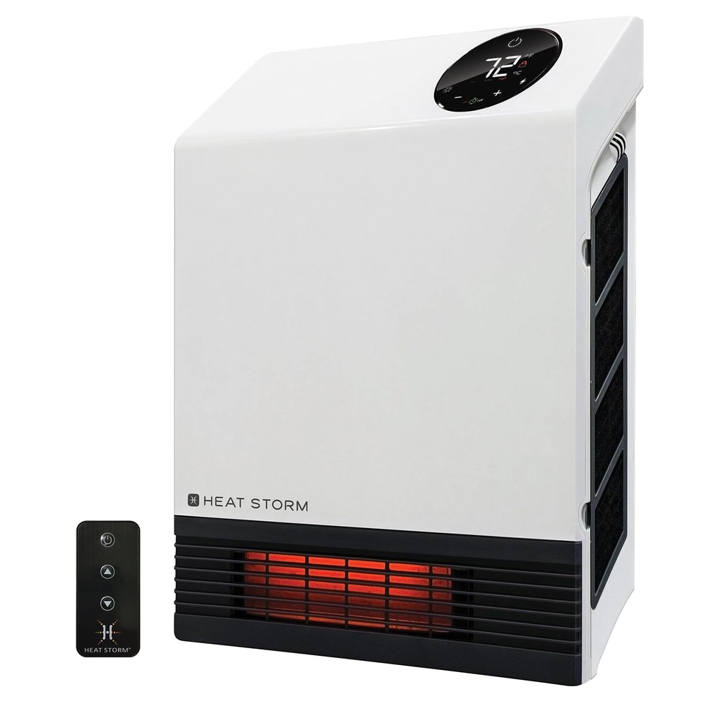 Deluxe Space 1000 Watt Infrared Wall Mount Electric Heater, White
