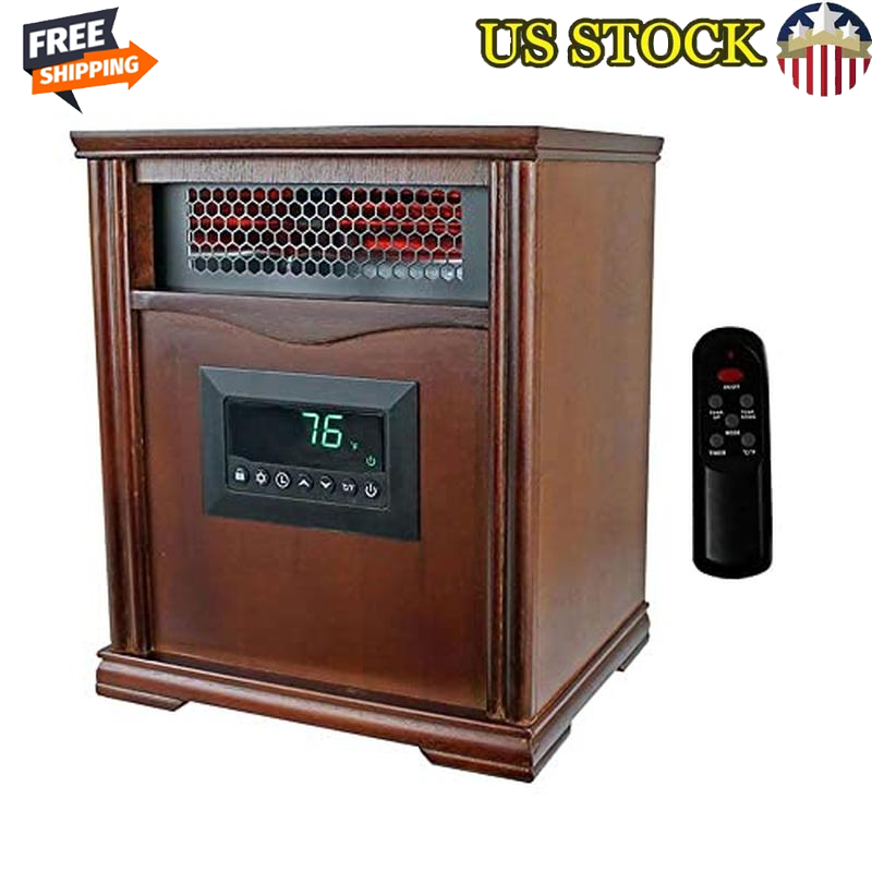 1500W Portable Electric Infrared Space Heater Remote Control Indoor Use