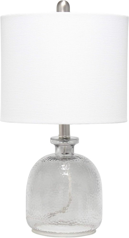 White Textured Glass Table Lamp LT3334-WHT Single Pack