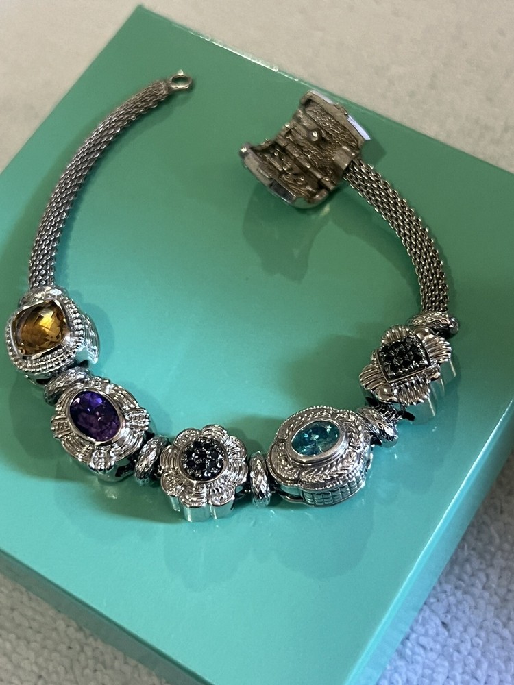 Goldman Kolber Mesh Bracelet with 5 Charms and 6 Dividers in Great Condition