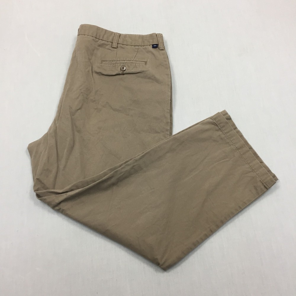 Dockers Chino Trousers Cotton Pants Straight Fit Mens Size 42W 30L Beige