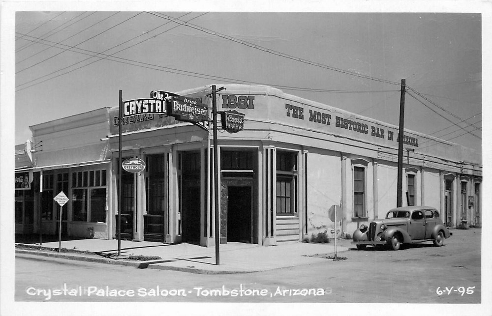 1940s Crystal Palace Saloon Tombstone Arizona Vintage RPPC Postcard 25-4099
