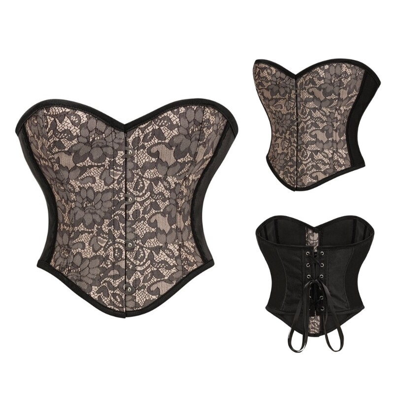 Sexy Adjustable Corset Crop Top for Women - Waist Cincher & Tie-Up Waspie