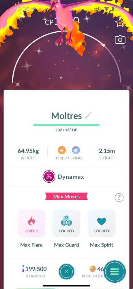 Pokémon Shiny Dynamax Moltres - MlNl P T C - Read Description