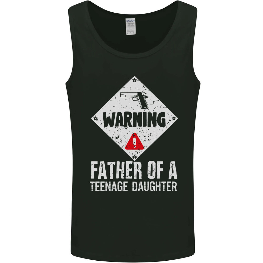 Fathers Day Teenage Daughter Funny Dad Mens Vest Tank Top-image