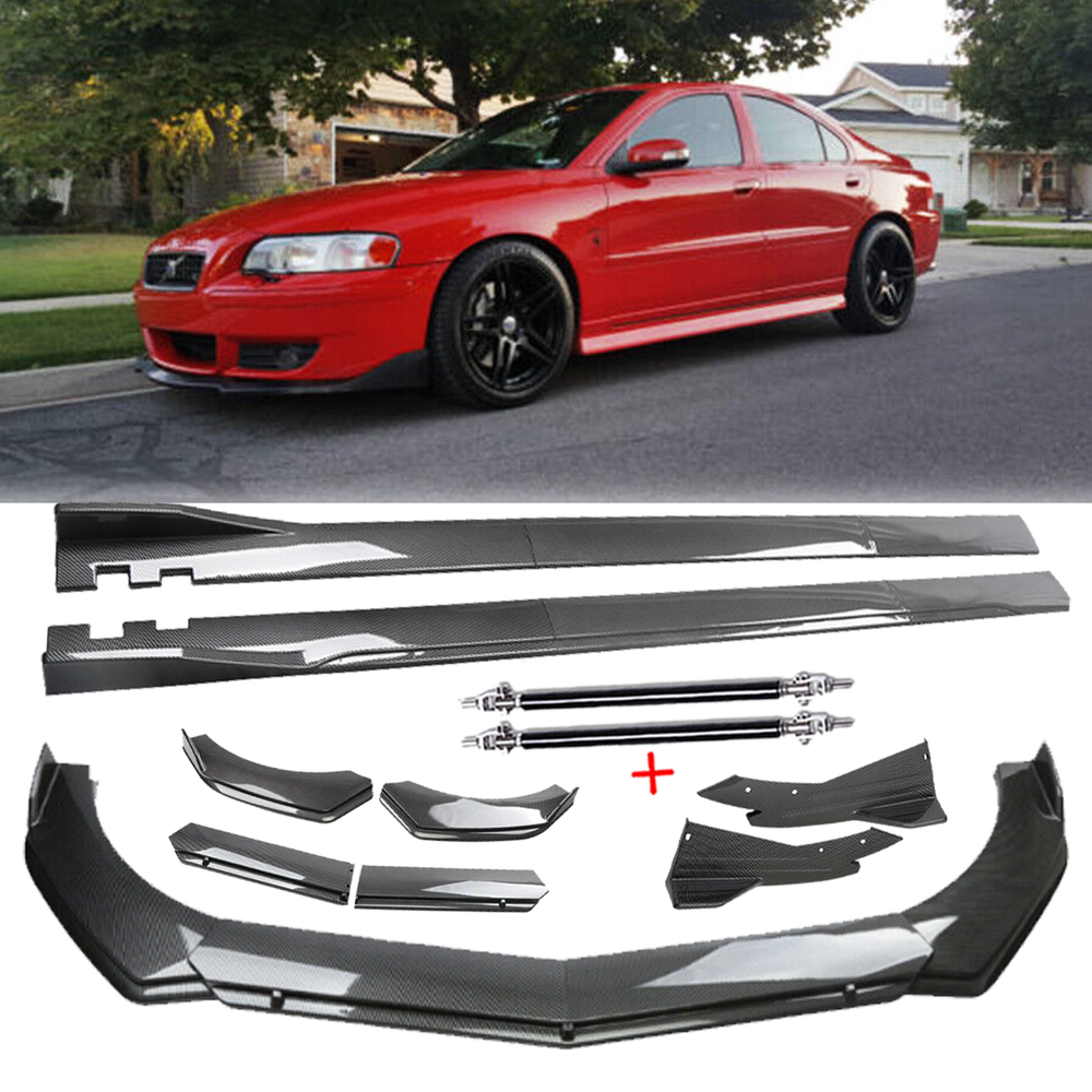 Carbon Fiber Front Bumper Lip & Side Skirt for Volvo S40 S60 S70 S80