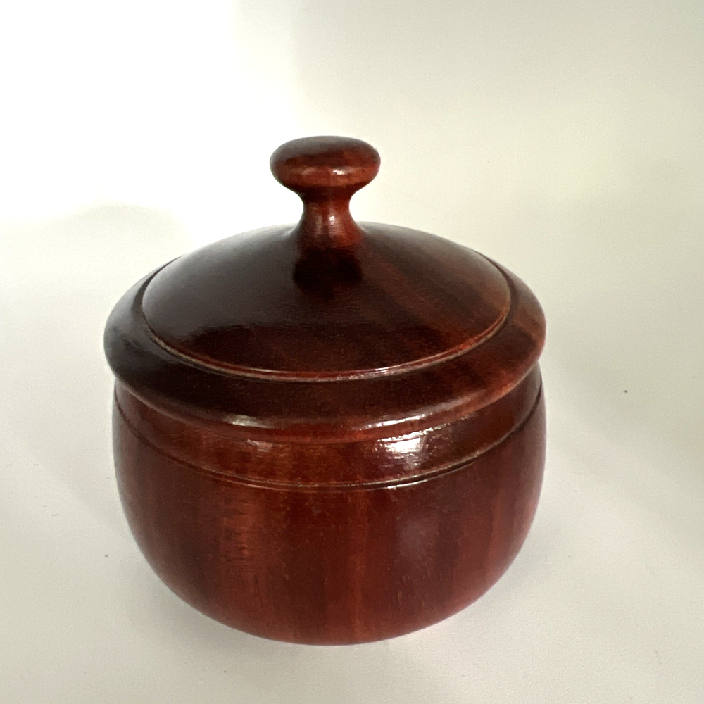 Vintage Handcrafted Mahogany Wood Trinket Box with Elegant Design