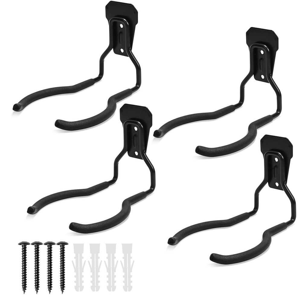 4Pcs Steel Garden Tool Hanger Wall Mount for String Trimmers & Grass Cutters