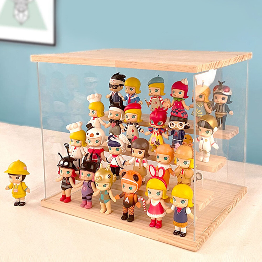 4Layers Displays Acrylic Countertop Display Show Case Box Cabinet Dustproof Case