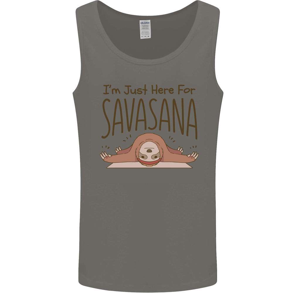 Im Just Here for the Savasana Funny Yoga Mens Vest Tank Top