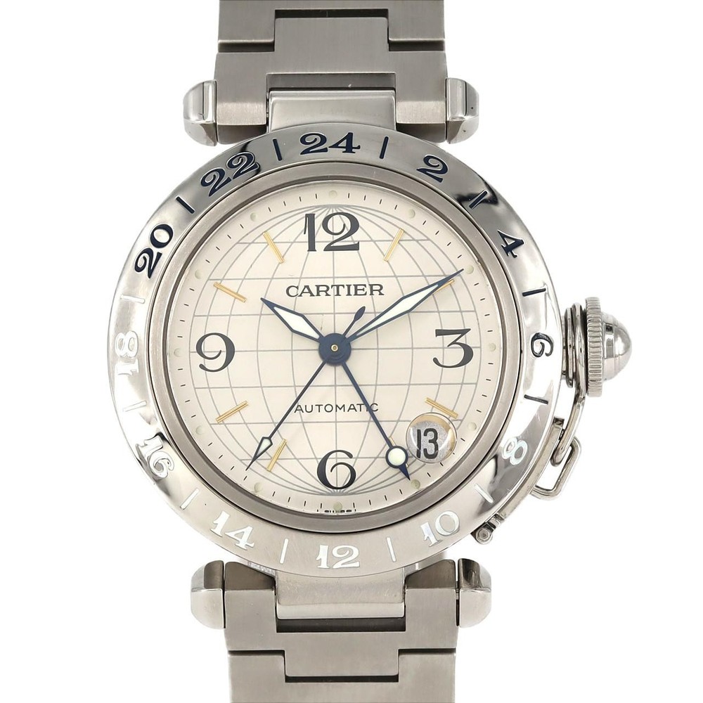 Authentic Cartier Pasha C GMT W31029M7 SS Automatic  #260-006-800-3968