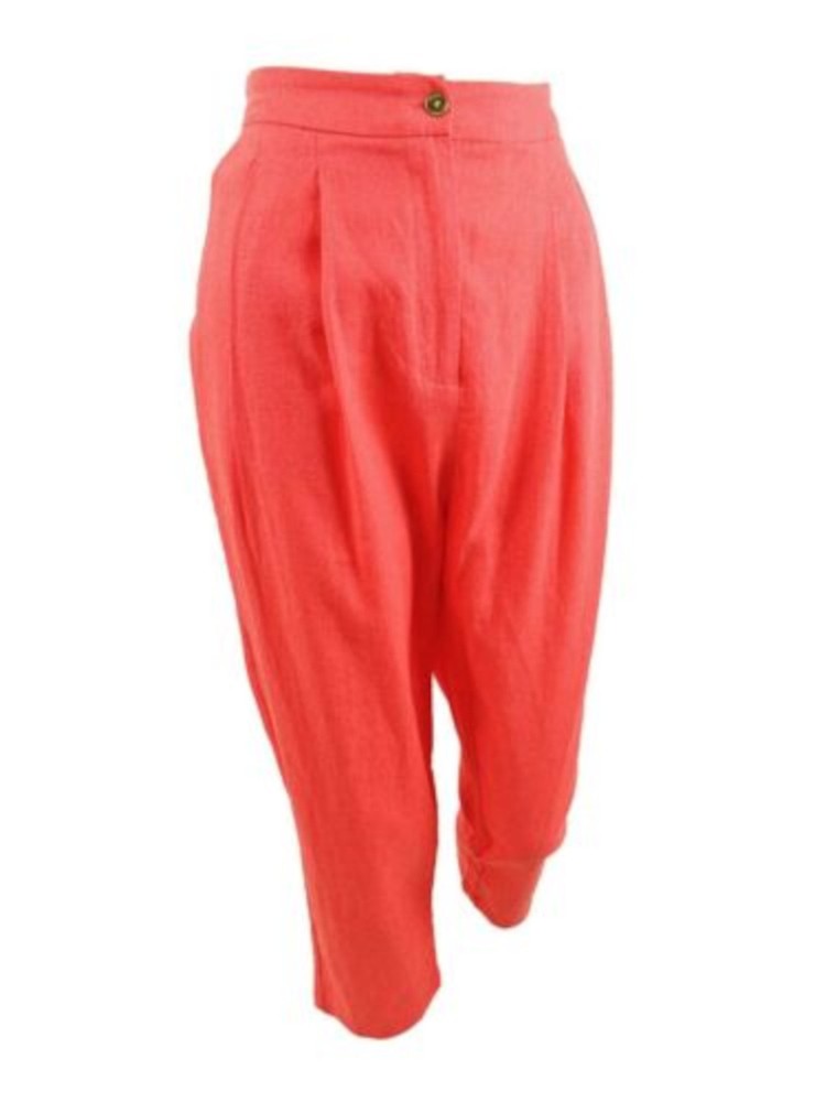 MICHAEL MICHAEL KORS Womens Coral Pocketed Zippered Tapered Straight leg Pants 8