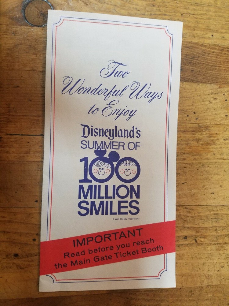 1970s Vintage Disneyland Summer Ticket Book Price Guide Pamphlet Original Disney Park Era