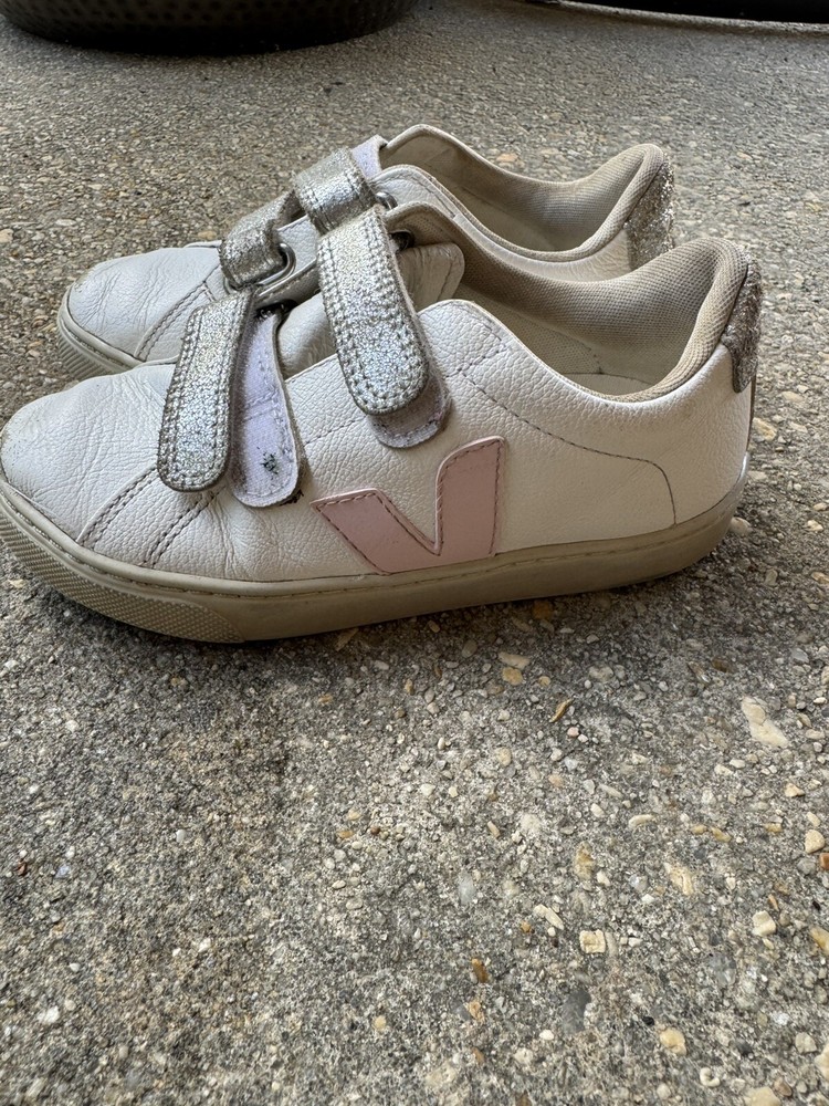 Veja Kids Esplar Touch-Strap Sneakers Size Euro 32 US 1 Toddler White Eco-Friendly