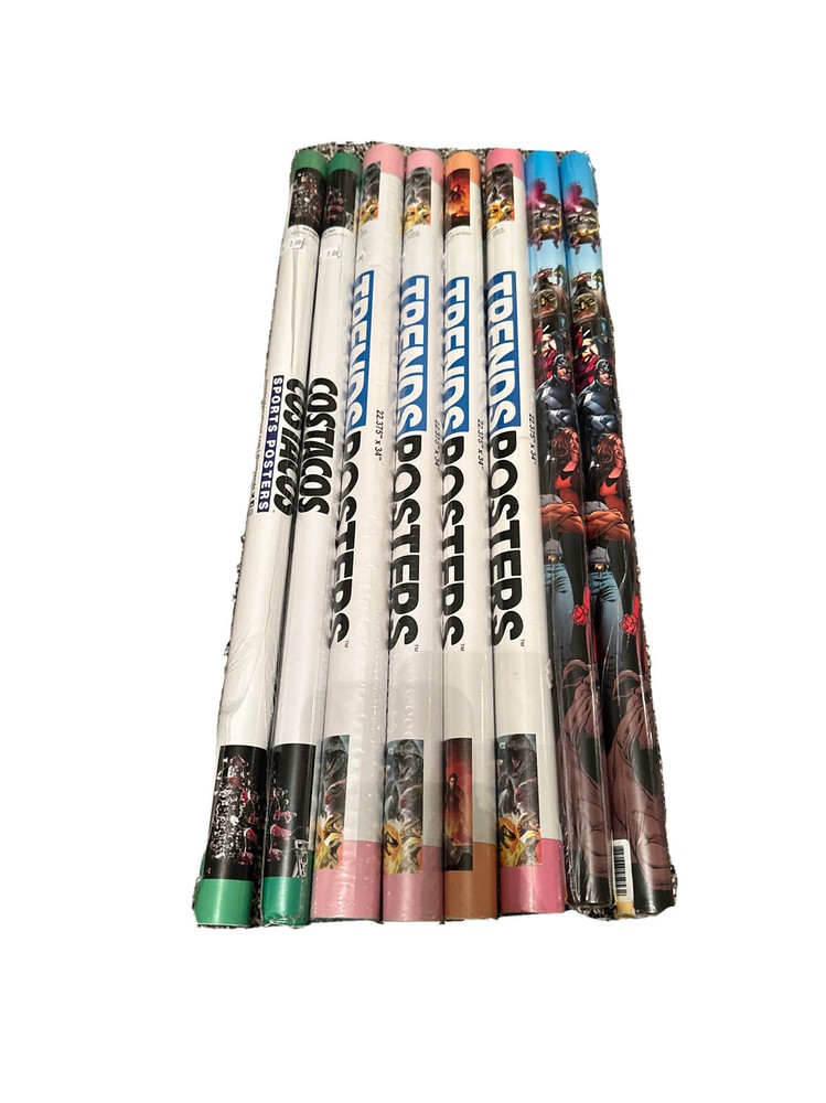 Lot Of 8 Posters Micheal Jorden, Marvel, DC, Jurassic World New